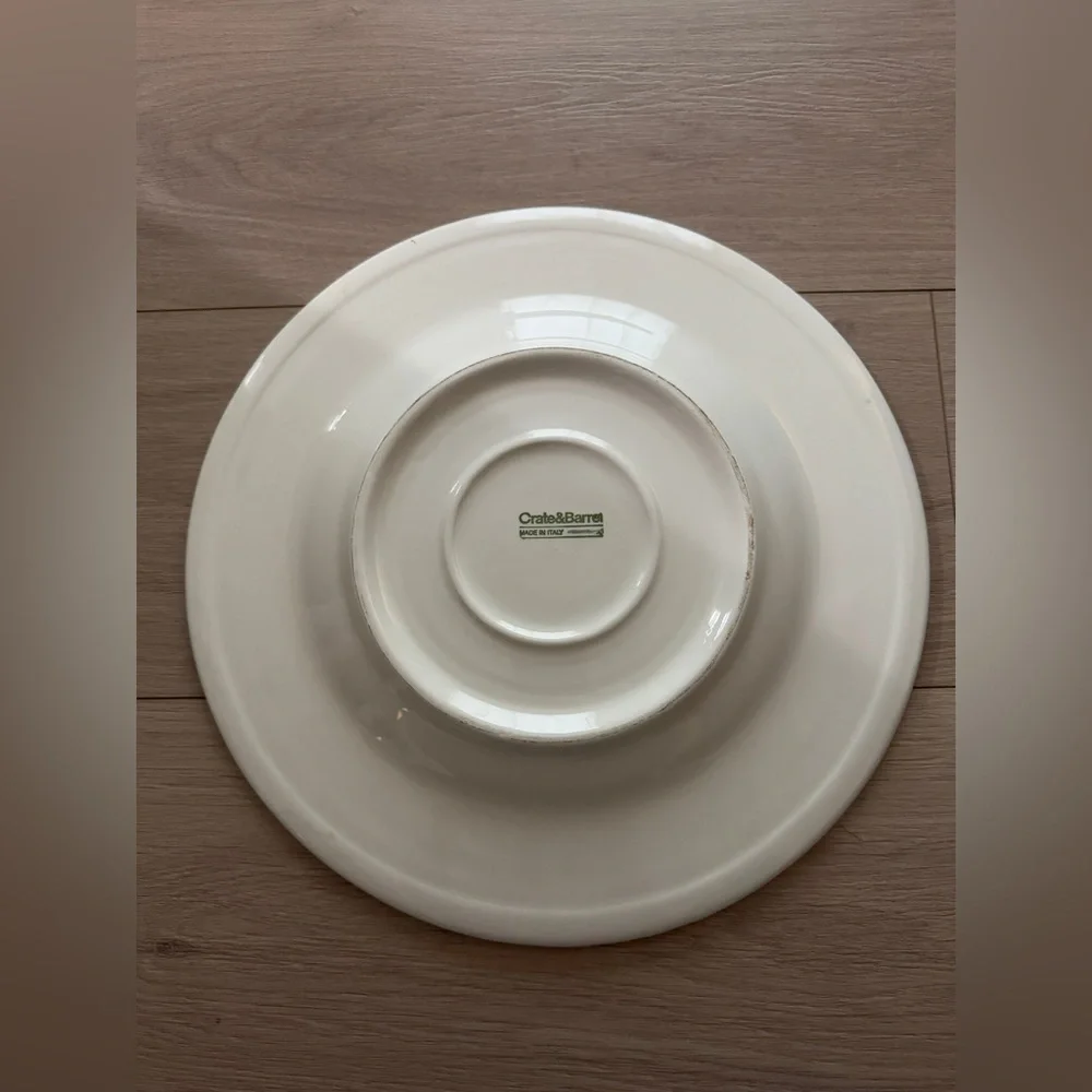 Crate & Barrel Large Floral Ceramic Chop/Serving Plate, Spring Flowers